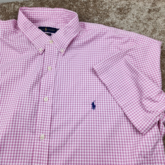 Ralph Lauren Other - Ralph Lauren Performance Mens 2XLT Pink Gingham Short Sleeve Button Down Shirt